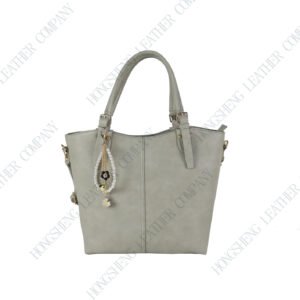 Solid color PU shopping shoulder bag